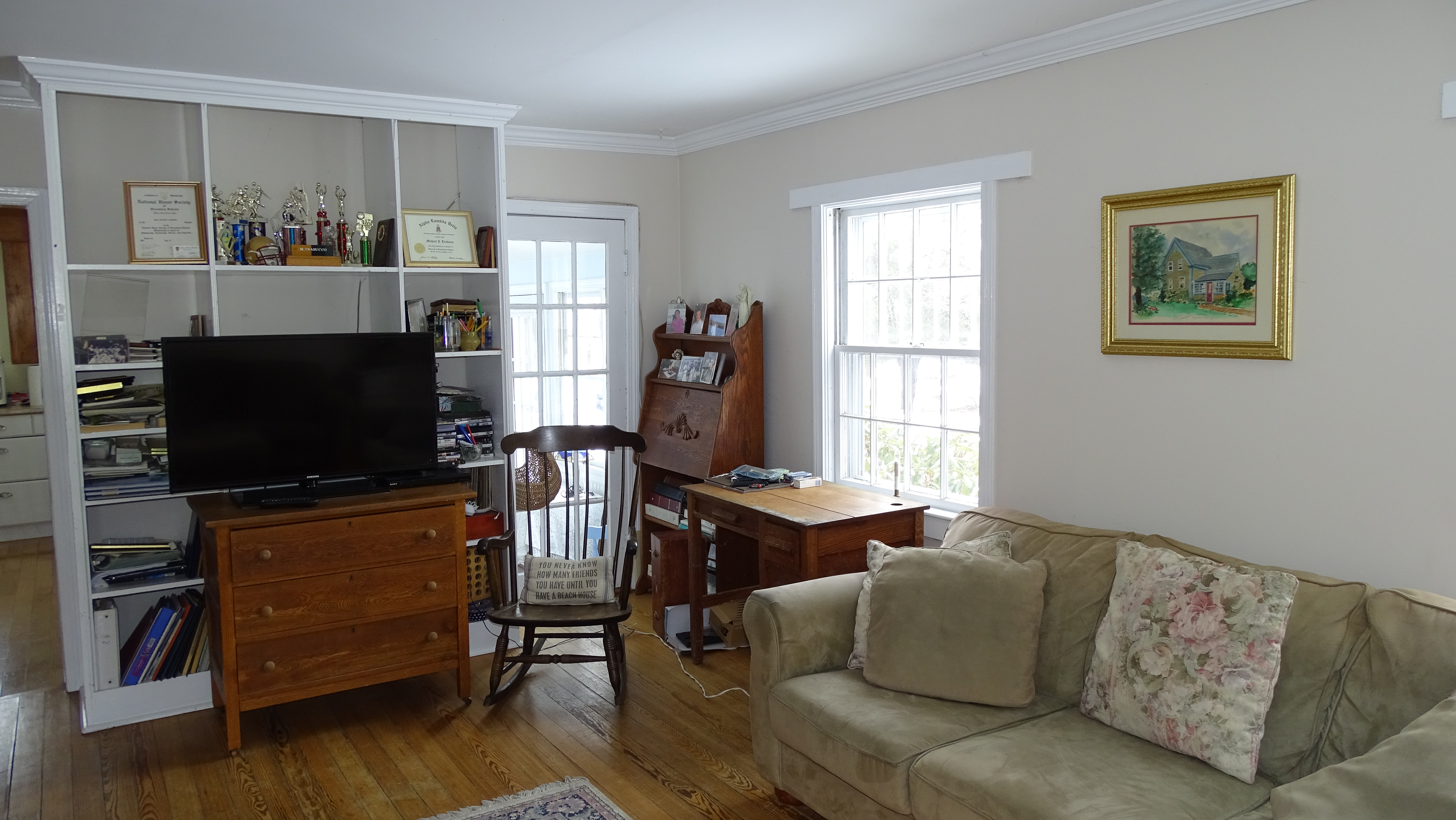 living room photo before home makeover in Harwich, MA (Cape Cod)